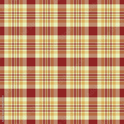 Mature seamless vector check, hounds tooth texture pattern fabric. Checkered tartan textile background plaid in orange and light colors.