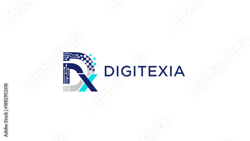 Digital Logo with Stylized Letter D.