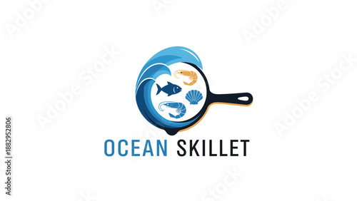 Logo with Frying Pan and Fish.