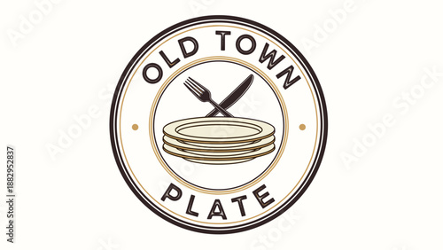 Old Town Plate Restaurant Logo Design.