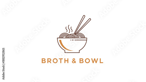 Steaming Hot Noodle Soup in Bowl.