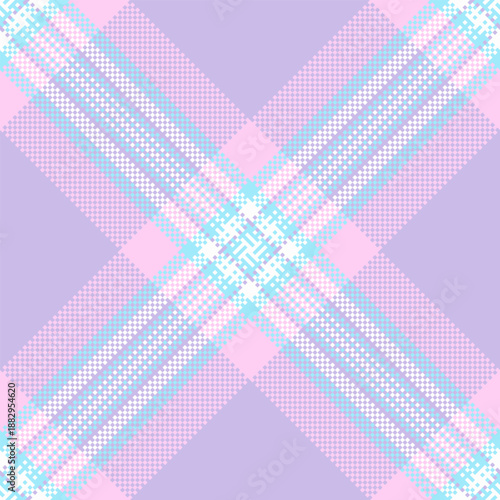 Post seamless tartan check, manufacturing background fabric texture. Outline pattern textile plaid vector in light and cyan colors.