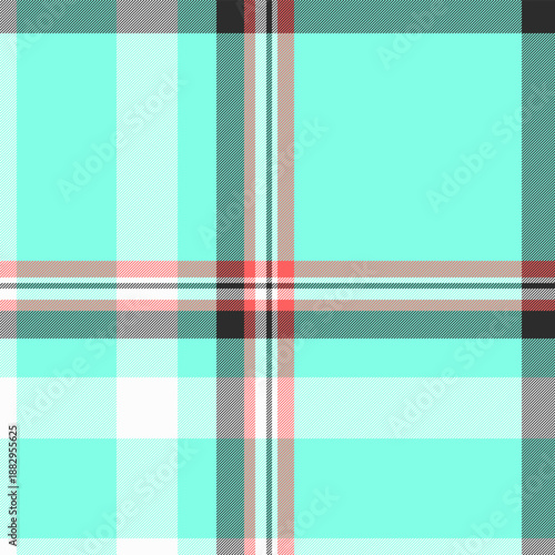 Subtle textile pattern texture, halftone check tartan plaid. Xmas vector background seamless fabric in teal and white colors.