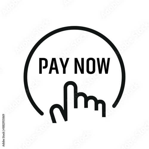 pay now sign on white background