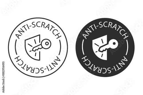 Anti-Scratch Line and Solid Icons, Screen Protector Protection Badges