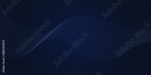 Abstract vector blue gradient background with waves