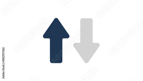 Up and Down Arrows Directional Symbols for Navigation and Comparison.