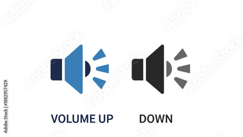 Volume Control Icons Up and Down Audio Adjustment.