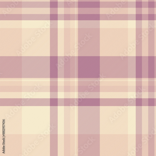 Length fabric textile pattern, christmas check seamless background. Silky vector plaid tartan texture in light and antique white colors.