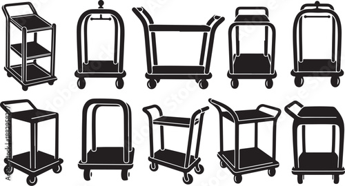 Various Types of Service Carts and Trolleys
