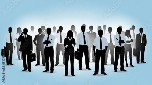 Diverse Group of Business Professionals Standing Together.