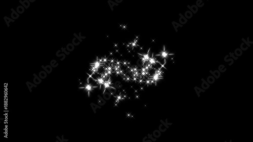 Wallpaper Mural Magic glitter sparkle trail transition, shining glitter star sparkle line, white cartoon blinking stars, magic dust glow sparkle effect, magic dust, fairy sparkle burst and black screen. 4K video Torontodigital.ca