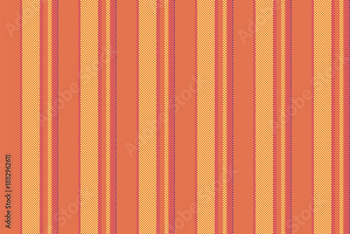 Sextile background texture vector, symmetry lines textile seamless. Sove stripe fabric pattern vertical in red and yellow colors.