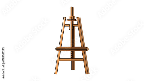 Wooden Easel for Art Display and Painting Support in Studio.