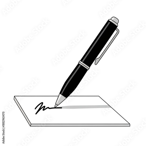 Signing document with pen