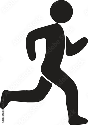 Jogging Man Icon Silhouette