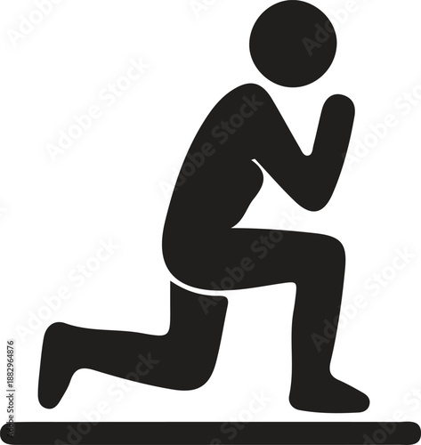 Kneeling Prayer Icon Silhouette