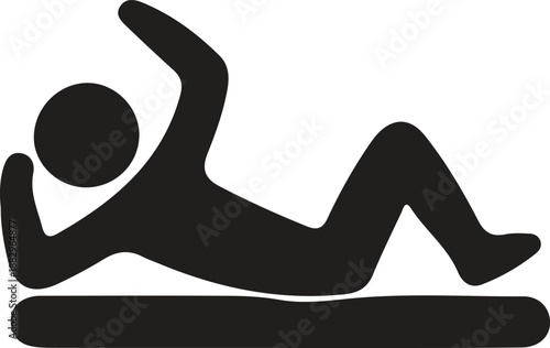 Sit Up Exercise Icon Silhouette