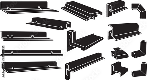 Various Black Baseboard Moulding Profiles and Trim Shapes