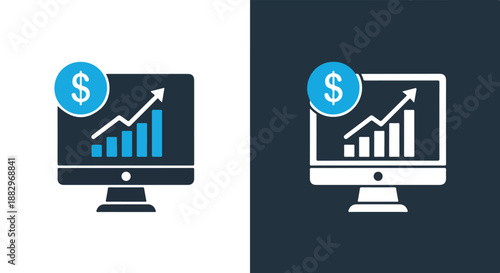 Financial growth analysis on computer screen