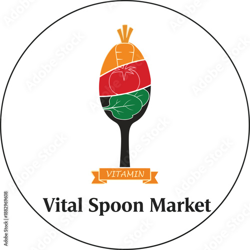 Energetic Flat Illustration style nutrition logo vector design on white vector illustration 