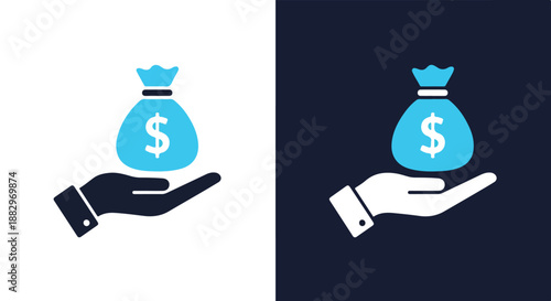 Hand offering money bag