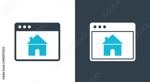 Two browser windows displaying house icons