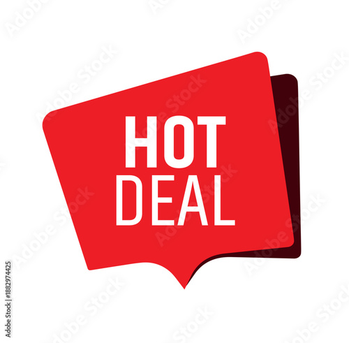 Hot Deal label on white background