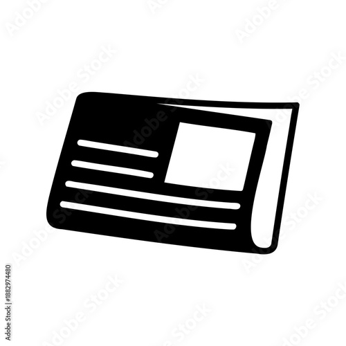 simple black and white graphic of a brochure or pamphlet design