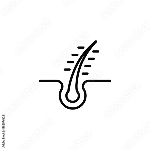 Stream flowing over smooth surface isolated on white background, Vector, illustration