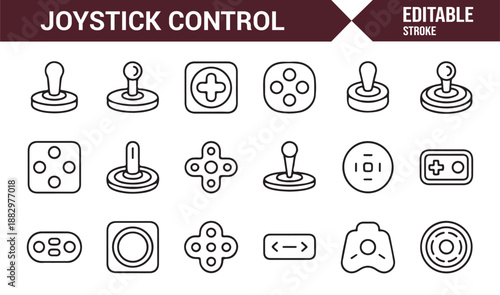 Gaming control devices outline icons for UI design