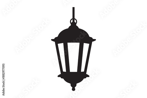 Vintage hanging lantern vector illustration