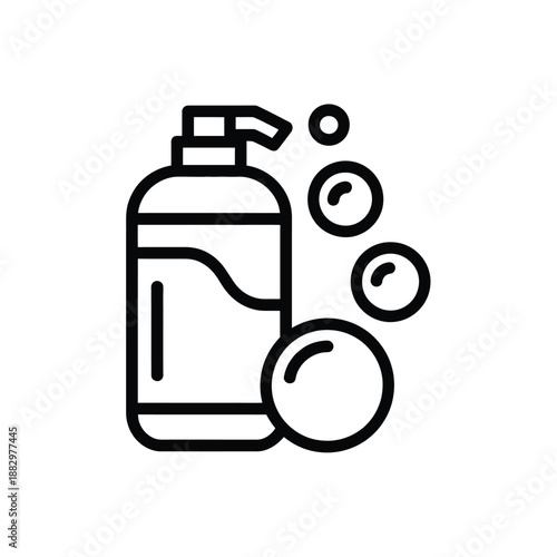 Hand sanitizer dispenser with bubbles isolated on white background, Vector, illustration