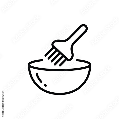 Mixing bowl with whisk isolated on white background, Vector, illustration