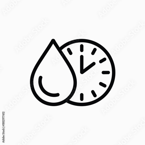 Timely hydration reminder isolated on white background, Vector, illustration