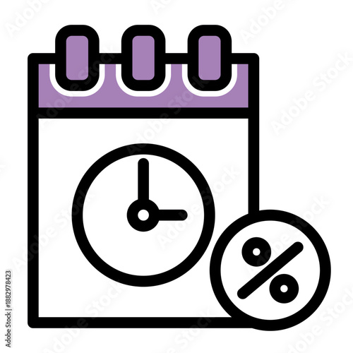 Temporary Sale Icon from Cyber Monday Icon Collection (Outline Color Lineal Style)