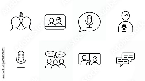 Various communication icons isolated on white background, Vector, illustration