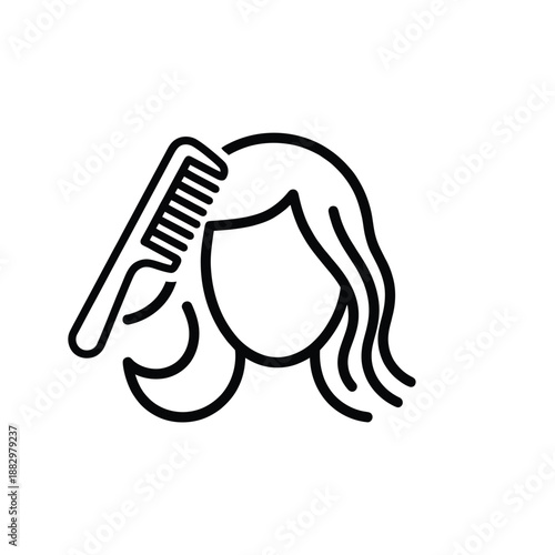 Person combing hair isolated on white background, Vector, illustration