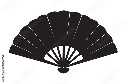 Elegant black fan silhouette