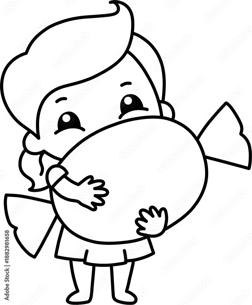 Obraz premium 알사탕 여 흑백