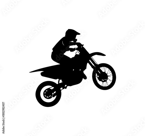 Dirt Bike Rider Performing a Jump