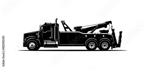 Tow Truck Silhouette Illustration