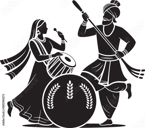 Celebrating vaisakhi with traditional punjabi dance music and a festive wheat wreath design