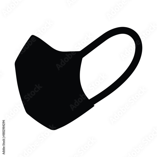 Protective face mask silhouette icon for safety, health protection, and medical prevention