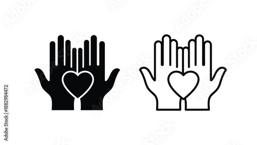 two hands holding hearts a symbol of love care and support for a cause
