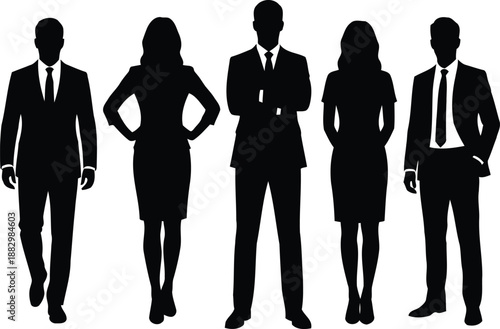 Shadow Business Prowess: A silhouette of a business team, each member poised in professional attire, showcasing unity and an unwavering commitment to success.