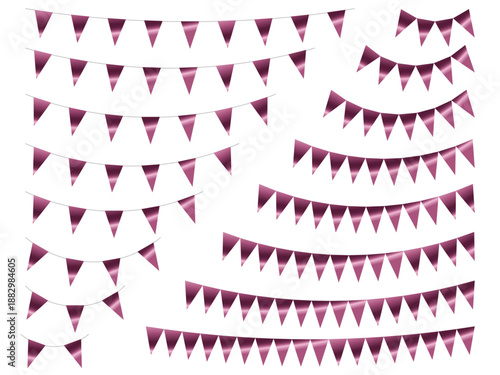 ガーランド三角、曲線、3ピンク
