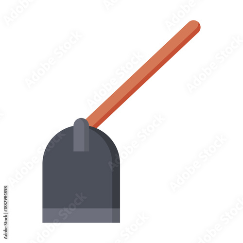 Hoe Flat Colored Icon for Soil Preparation Gardening Farming and Outdoor Maintenance