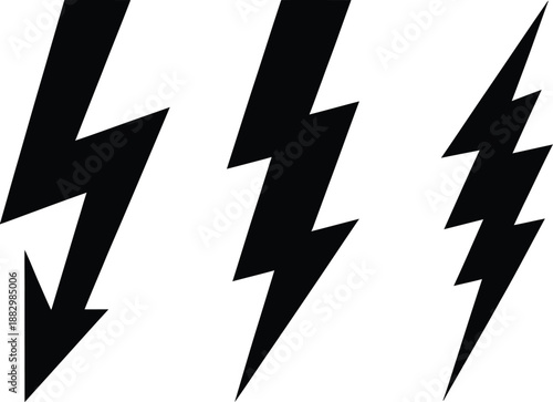 Lightning bolt icons collection danger electricity warning electric shock power sign symbol thunder strike flash logo