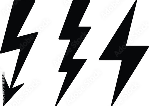 Lightning bolt icons collection danger electricity warning electric shock power sign symbol thunder strike flash logo